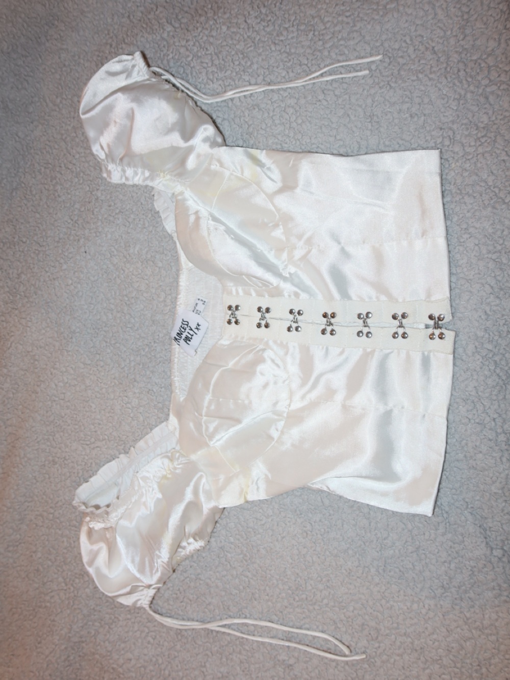 Princess Polly Ivory Satin Corset Crop Top